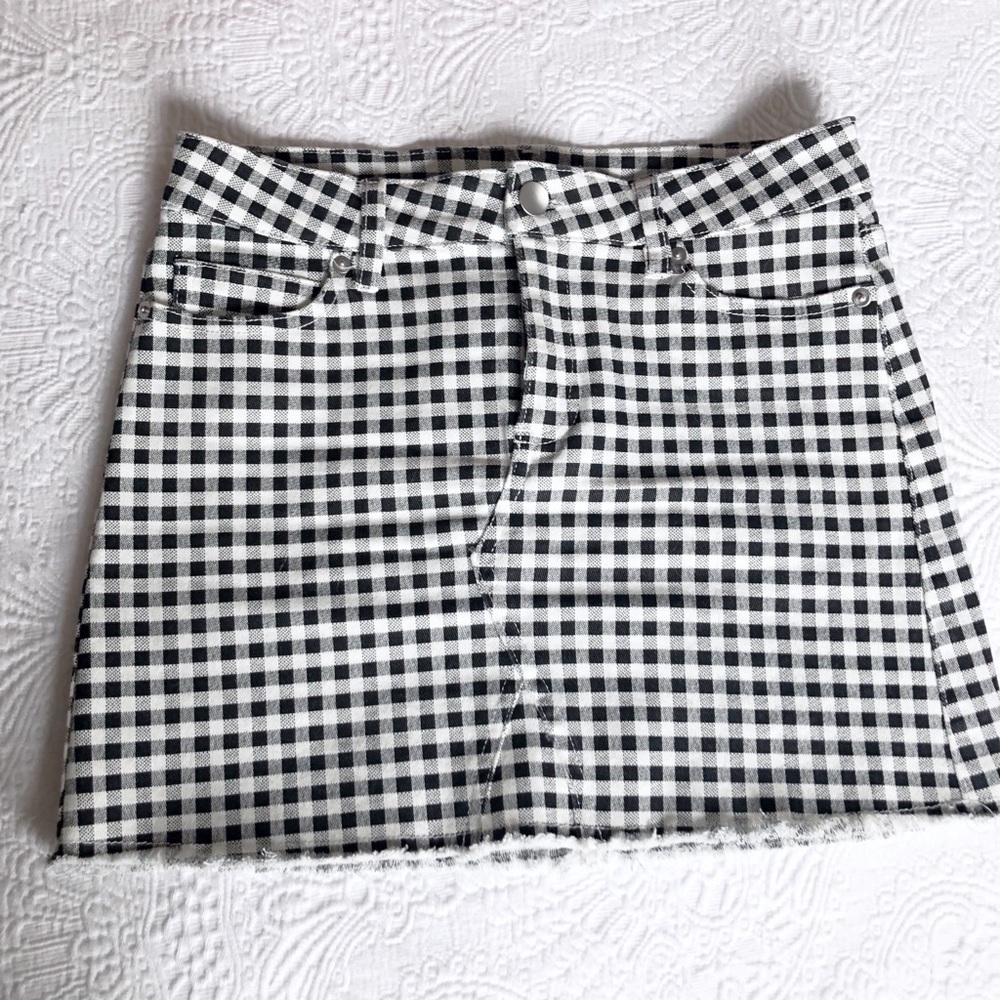 🔳Girls Gingham denim skirt🔳